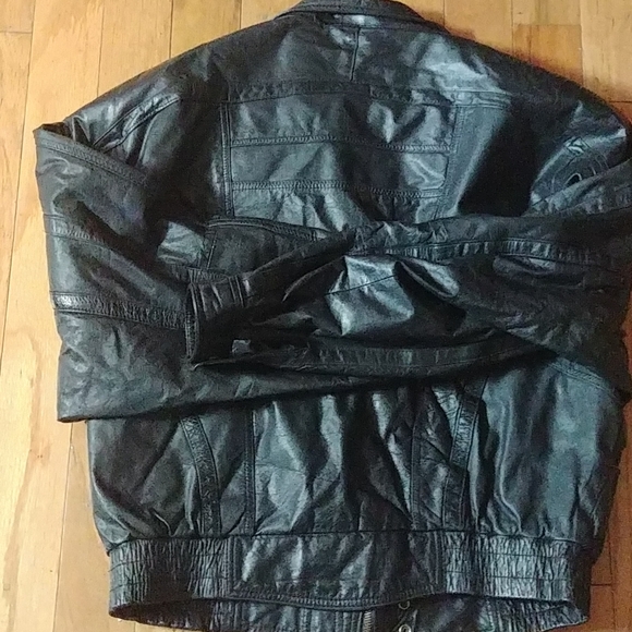 Code Zero Vintage Leather bomber jacket - Picture 3 of 4
